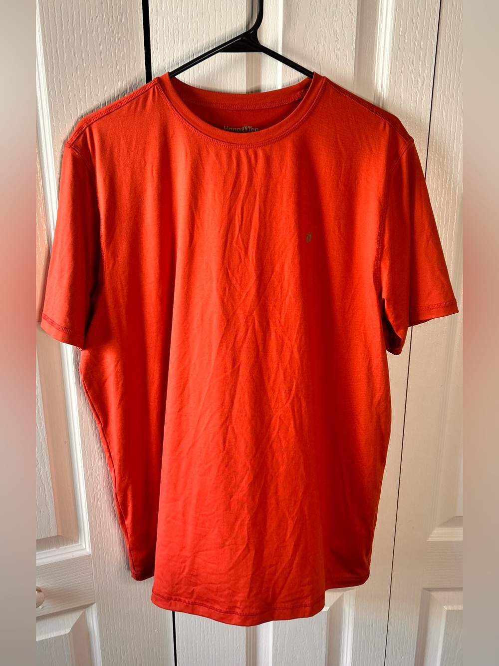 Hang Ten Men's Large UPF 50+ UV Sun Protection Short Sleeve Crew‎ Tee Orange